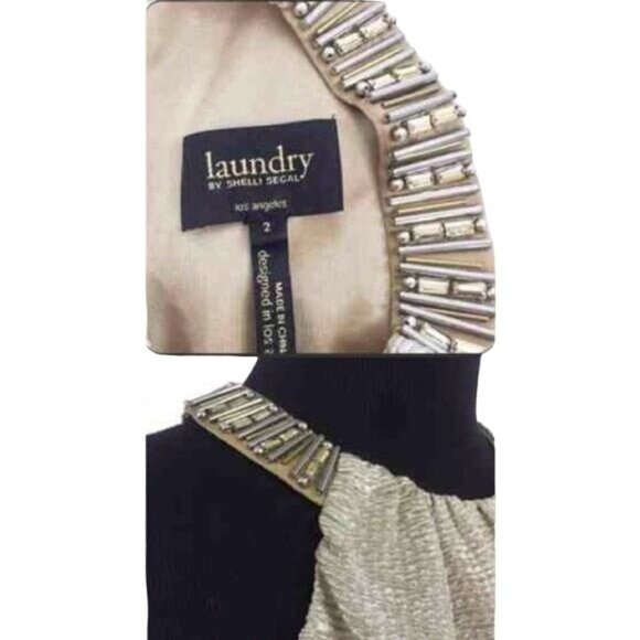 Vintage Shelli Segal Golden Shimmer Sleeveless Party Cocktail Dress - Picture 4 of 16